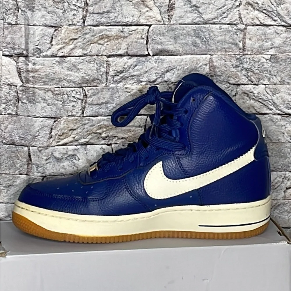 🔥🔥 Nike Air Force 1 High GS “Coastal Blue” Size 6Y Navy White Gum 653998-410🔥